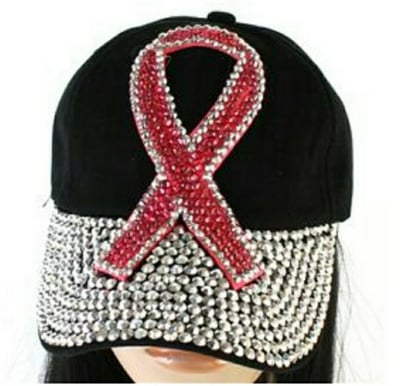 Image of Pink Ribbon Bling Cap