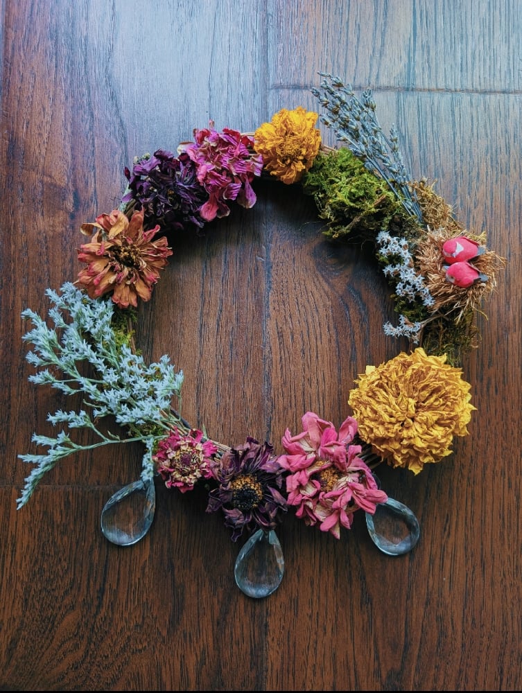 Image of Grief Wreath Birds & Flowers (local PDX)