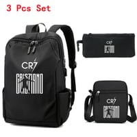 Image 1 of 3 PCS Men Backpack Male Fashion School Backpack Laptop Waterproof Travel Bags Super Football Star CR