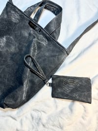 Image 1 of Grey Snakeskin Tote Bag w/ Change Purse