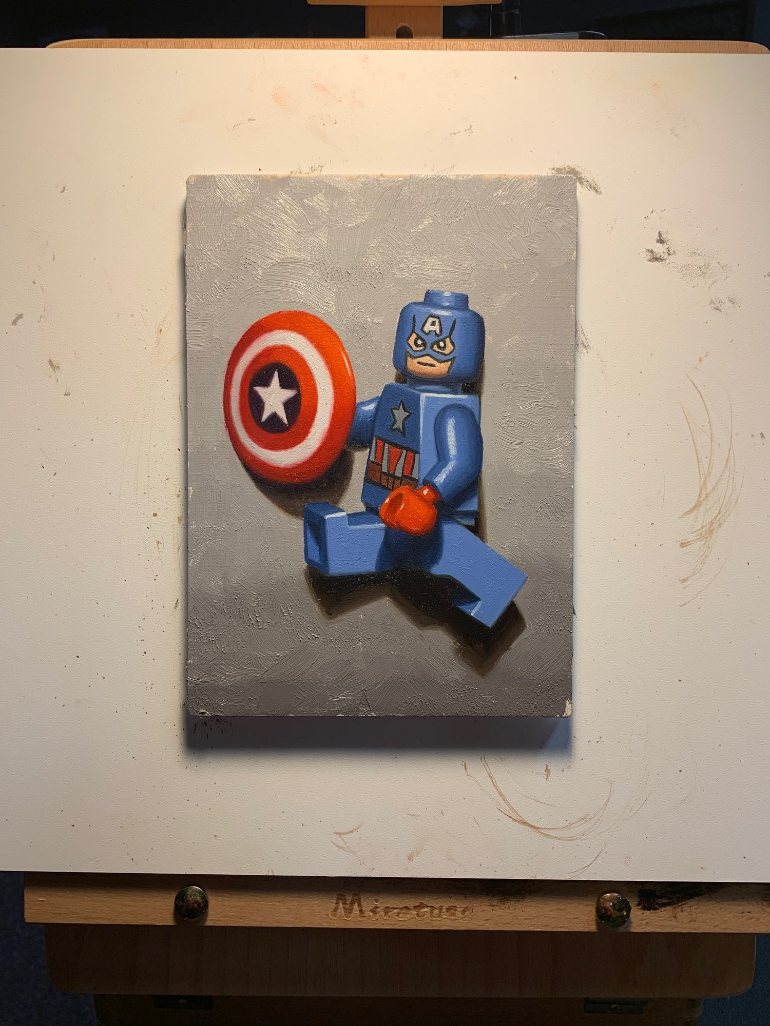 Image of Captain America Lego - Original Oil Painting 