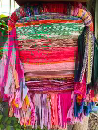 Image 5 of 2 Frill sari Bohemian Back Pack with adjustable leather strap