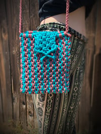 Image 1 of Cotton Candy Macrame Purse