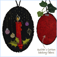 Image 1 of Christmas Candle, Holly & Ivy Hanging Ornament 