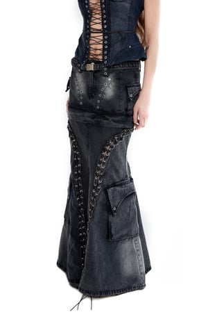 Image of K16CH1 - Flared Convertible Maxi Skirt