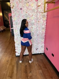 Image 3 of royal blue, pink & white 3 pc