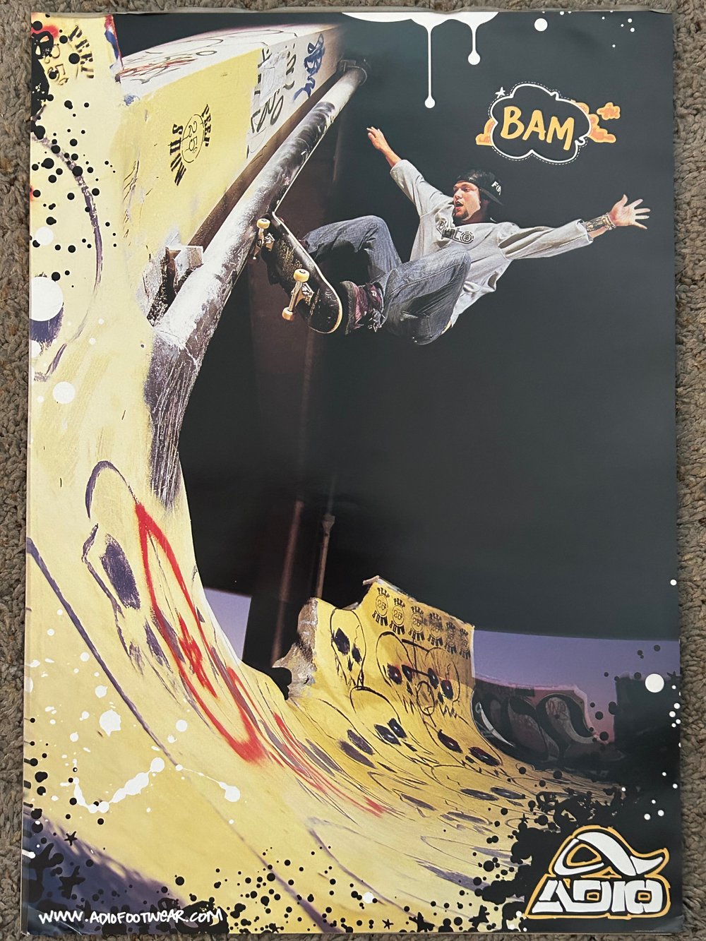 Signed, Double-Sided Vintage Skate Poster
