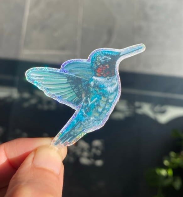 Small Hummingbird Glitter Sticker
