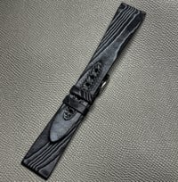 Image 2 of Black Tie Extra Thin Moiré Watch Strap