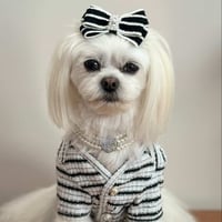 Image 2 of STRIPES PEARL HAIR BOW
