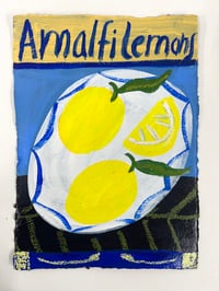 Amalfi Lemons  on navy 