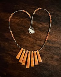 Image 1 of Orange Spiny Drop Necklace 