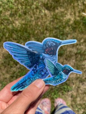 Large Hummingbird Glitter Sticker 