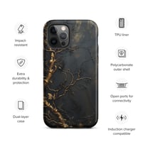 Image 13 of Gold and Black Tattered Texture Gnarled Roots Goth Inspired Tough Case for iPhone®