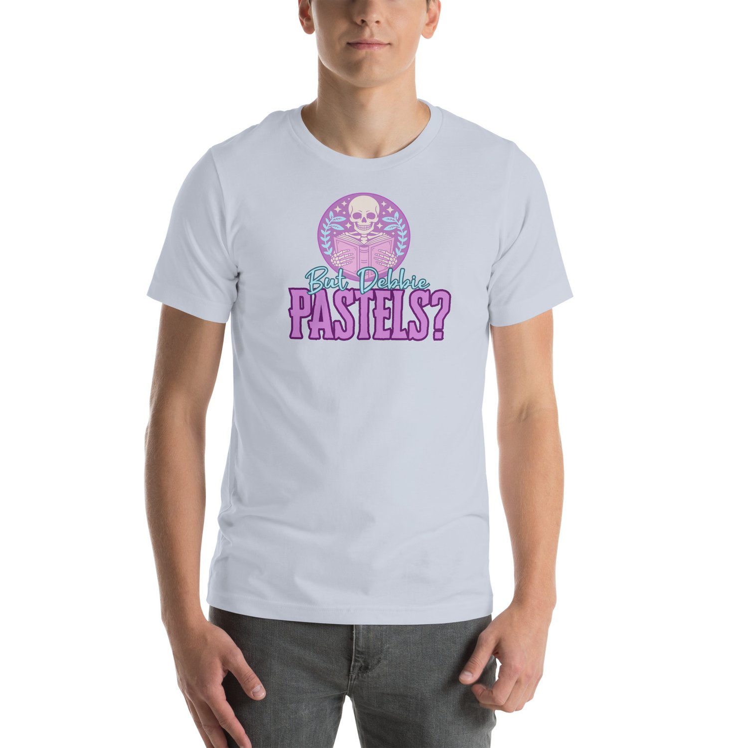 Image of Pastels skeleton reading Unisex t-shirt