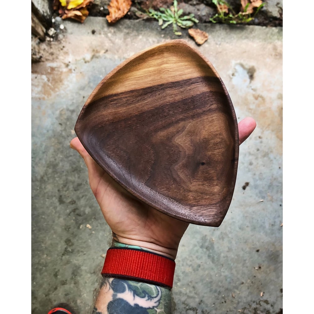 Image of Walnut Shallow Bowl with wee legs 