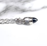 Image 1 of Handmade Sterling Silver Haematite Bullet Point Pendant 