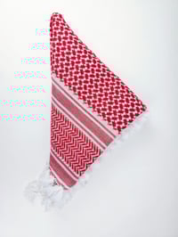 Image 4 of Red Cotton Palestinian Keffiyeh (Made in Jordan)