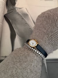Image 3 of Dainty Black Genuine Leather Watch Oval Dial _ New Condition 