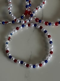 Image 5 of Ducky 4th of July Memorial Day Patrotic Red White and Blue Tumbler Bracelet Stack