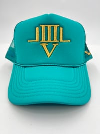 Image 1 of LVL3 NYC JADE & GOLD TRUCKER HAT 