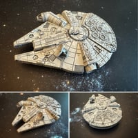 Image 4 of Star Wars X-Wing Millenium Falcon YT-1300 Freighter HAND PAINTED 14k 3D