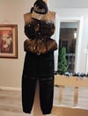 Black cargo wide joggers