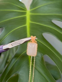 Image 6 of Gold Hetian Jade Rectangle Crystal Necklace