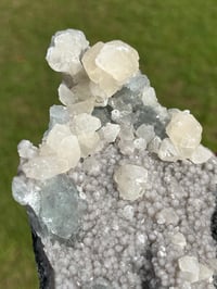 Image 8 of Green Fluorite On Druzy Quartz With UV Dog Tooth Calcite #2225
