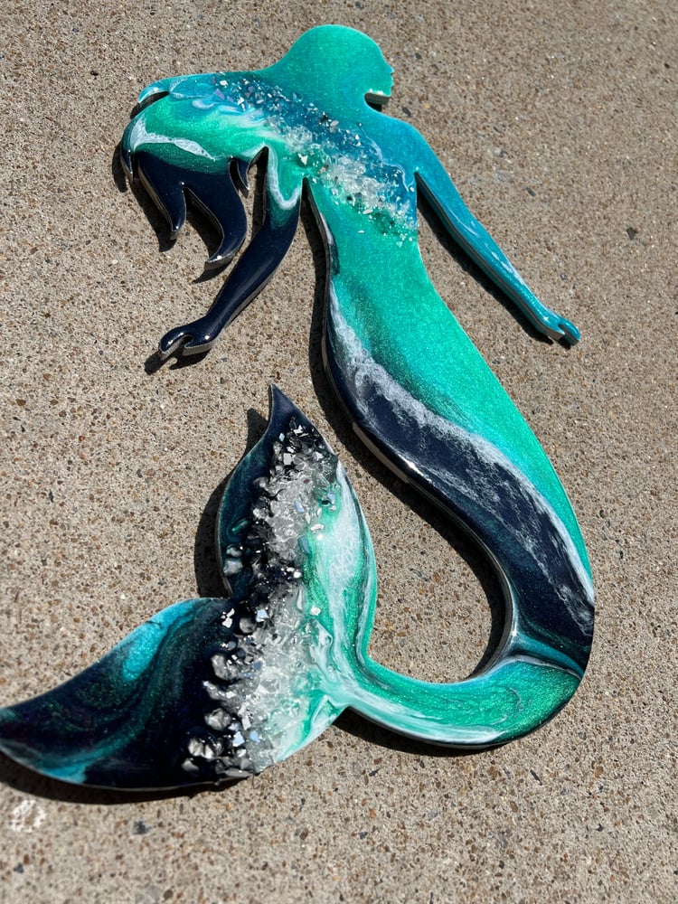 Image of Green/Blue Resin Mermaid 