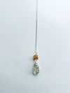 Sea Glass + Crystal Necklace | Clear + Peach
