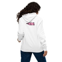 Pink Blobfish Unisex eco raglan hoodie - by Dallas Birkenbeuel