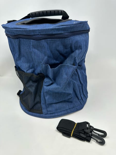 Image of Blue Round Bag With Slits on Top 11" W x 12" T - Free Shipping