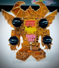 Image 3 of Mecha Azteca Galaxy Gold Limited Edition Pin by Urban Aztec-Error1984 Exclusive