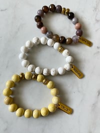 Image 2 of Agate, Riverstone and Howlite With Gold-Plated Brass Spacers