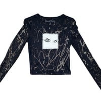 Image 2 of “PIERCED EYES” Custom Hand Painted Baby Long Sleeve Tee MEDIUM