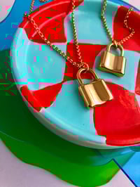 Image 3 of GOLD PADLOCK NECKLACE