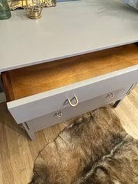 Image 2 of Stag Small chest of drawers neutral & gold 