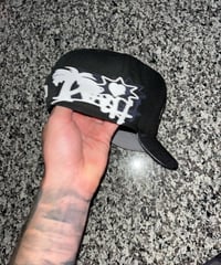 Image 3 of BLACK/WHITE NY METS CUSTOM FITTED CAP