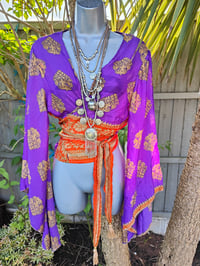 Image 1 of Stevie sari top - purple and orange