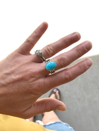 Image 5 of Blue Ridge Turquoise Sterling Silver Ring Size 6.5-7