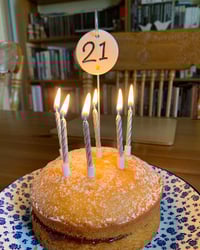 Image 1 of Happy Birthday Tags on a wire stake or on twine