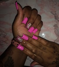 Image 1 of Short Duckies w/ Cat Eye Accent Nail
