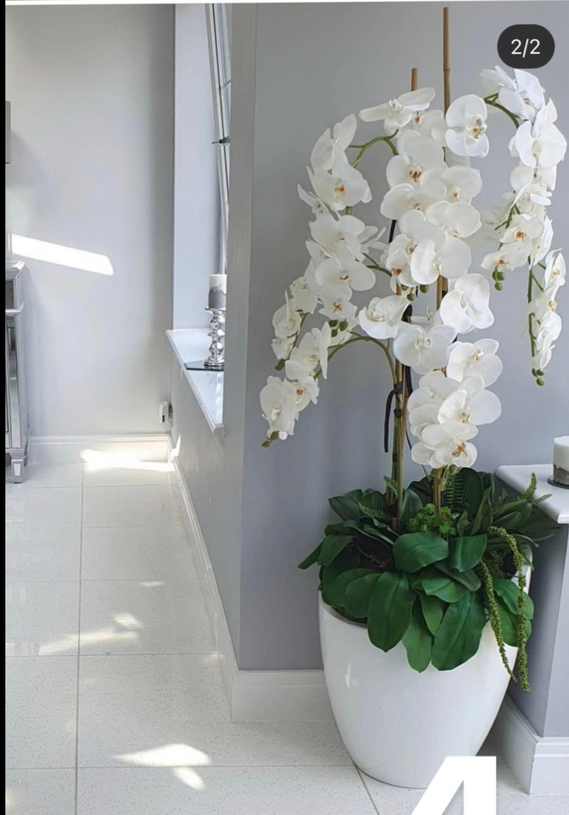 Image of The best selling white silk floor standing arrangement 