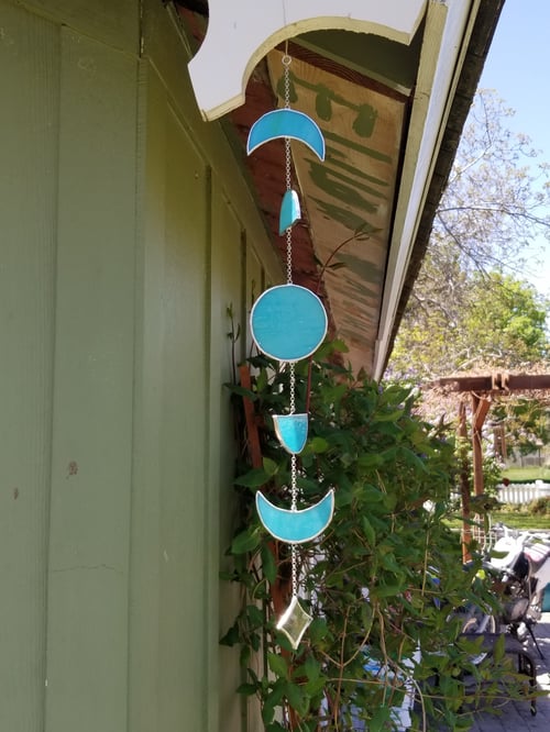 Image of Moon Phase mobile- stained glass