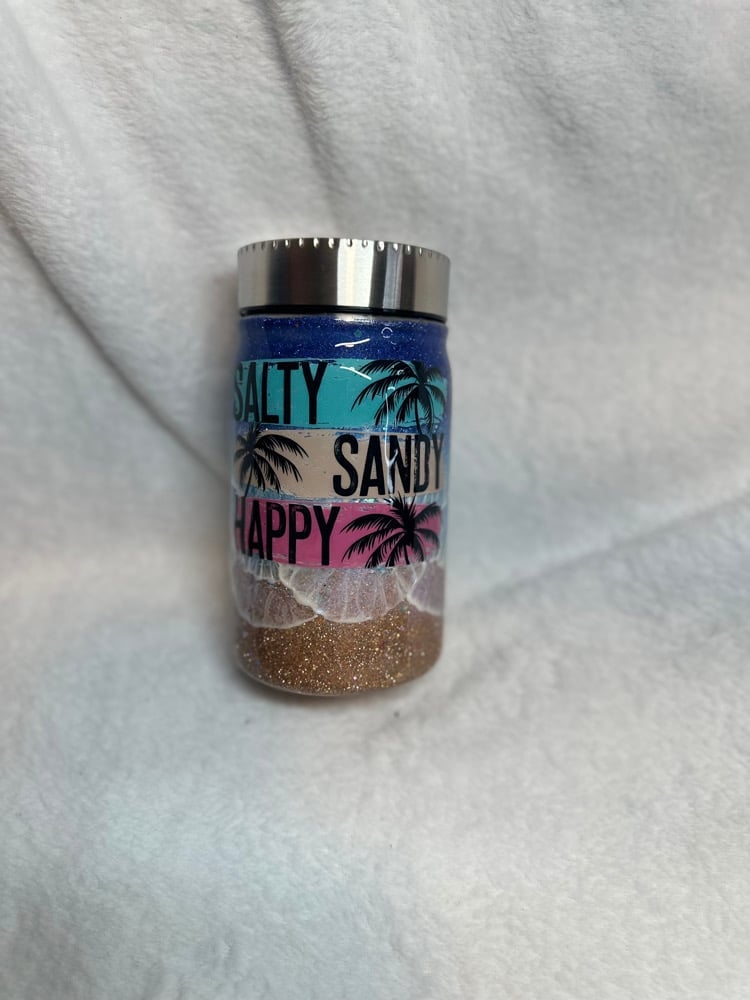 Image of #5 17oz Beach Wave Mason Jar