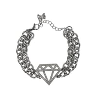 Image 1 of silver diamond bracelet