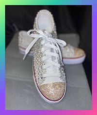 Image 2 of Blinged Low-Top Canvas Sneakers