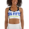 BossFitted Neon Green and Blue Sports bra