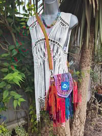 Image 3 of FRILL MINI body cross Sari bag with ruffles - detachable strap eye